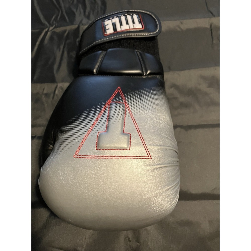 Title Boxing Platinum Synthetic Leather Hook And Loop Training Glove. Left One View 6
